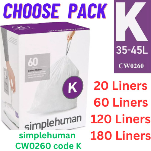 Simplehuman bin liners code - bin, k