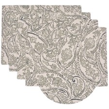Pewter Grey Paisley Rectangle