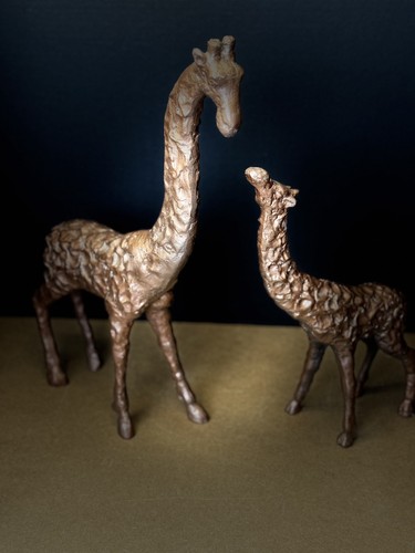 Pair bronze giraffe - of,