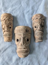 3 x Vintage Wooden Wall Mask