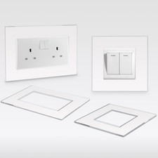 1-10x Clear Single Double Socket Finger Plate Light Switch Plug Surround Panel