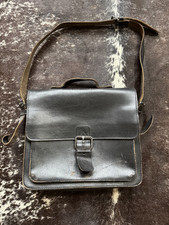 Vintage RUITERTASSEN Black Leather Satchel - Mens - RRP $325