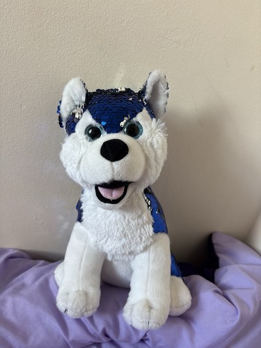 Large husky sequin plush - large, dog