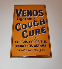 Metal Venos Cough Cure Sign