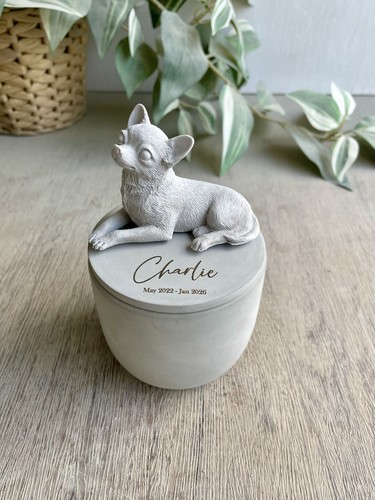Personalised chihuahua dog urn - personalised,