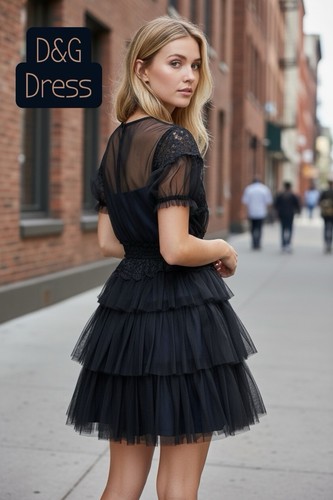 Dress black tulle - d&g,