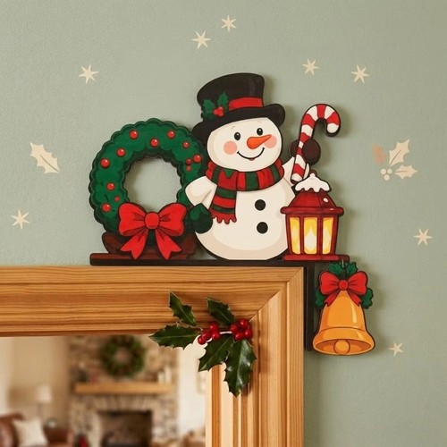 Wooden christmas door frame - wooden,