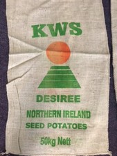 NEW Jute Hessian Branded Potato Sacks - 50kg size, different designs