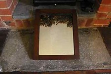 Antique Dark Oak Mirror Wall Hanging Vanity Shaving Decor