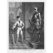 JOHN BALLANTYNE What a Jolly Wicket keeper He Would Make - Antique Print 1875