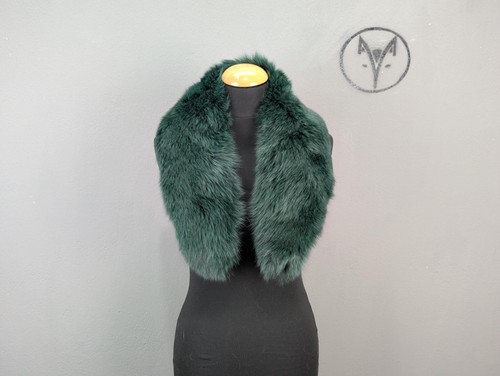 Fur fox collar green - fox,