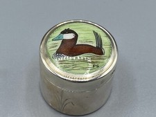 Vintage 1979 Solid Silver & Enamel Pill Box London St James House Company 27.8g