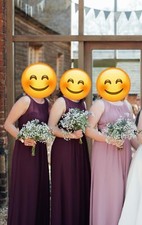 Bridesmaids-Dorothy Perkins Showcase 'NATALIE' Mulberry Dresses x 3-All Size 12
