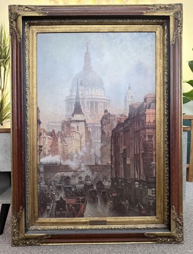 Large antique framed london - antique,