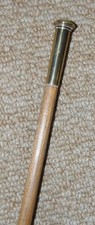 Antique British Military Swagger Stick Brass Top Royal Marines Light Infantry