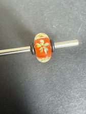 Genuine Trollbeads unique orange flower stunning