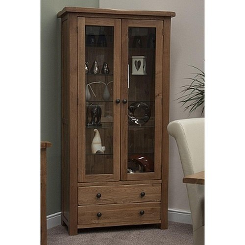 Solid oak display cabinet - oak,