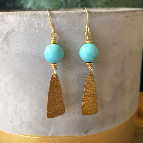 Hammered brass dangle - brass,