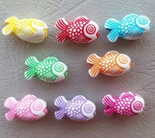 80 x Acrylic Beads MIXED FISH