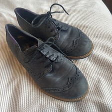 Red or Dead Brogues Womens 5 Navy Leather Oxford Lace Up Shoes Flat Smart Work