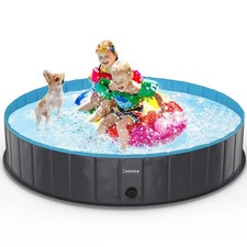 lunaoo Dog Pool Foldable Dog Paddling Pool, Portable Kiddie Pool for Kids, Outdo