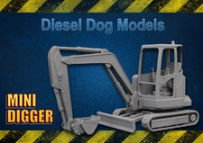 OO Gauge 1-76 Scale Mini Digger Resin Model ( Sanded & Primed Version)