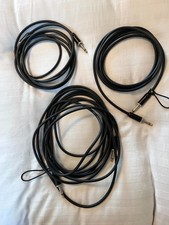 3 D'Addario American Stage Guitar Cables: 1 @ 20ft/6m and 2 @ 10ft/3m S-S