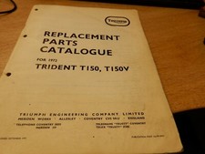 TRIUMPH REPLACEMENT PARTS CATALOGUE FOR 1972 TRIDENT T150,T150V REF B2H1