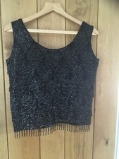 Vintage Ladies Evening Sequined Vest Top 