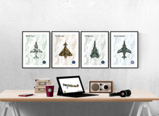 RAF Fighter Jet Set Of 4 Prints Pictures Wall Art Poster
