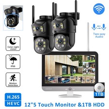 12'' Monitor 16CH NVR Wireless CCTV System 8MP 5G PTZ Security Camera Audio 1TB