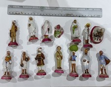 Rare 14 Lucknow Indian terracotta figures model toy people ethnographica 3" tall