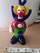 Murano ?  Style Glass Clown - Red,Blue,Yellow ,Green White ,small Nibble To Boot