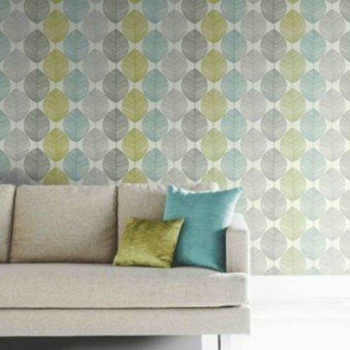 Arthouse retro leaf teal lime - arthouse,