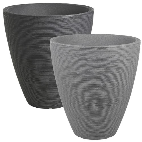 Round plastic ribbed flower - ribbed,
