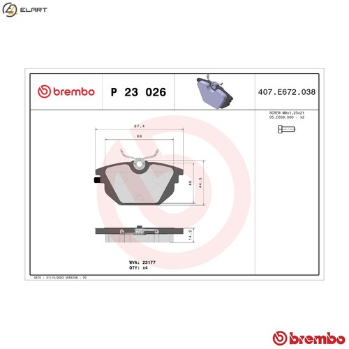 Brake pad set disc - pad, 23
