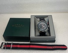 Rotary Mens Black Leather Strap Watch. GS03641/04.