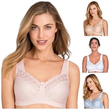 Miss Mary of Sweden Broderie Anglaise Bra Full Cup Wireless Womens Lingerie 2371