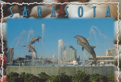 Dolphin fountain sarasota - dolphin,