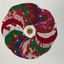 20 ~MINI~ Christmas Fabric Jam Jar Covers With Bands