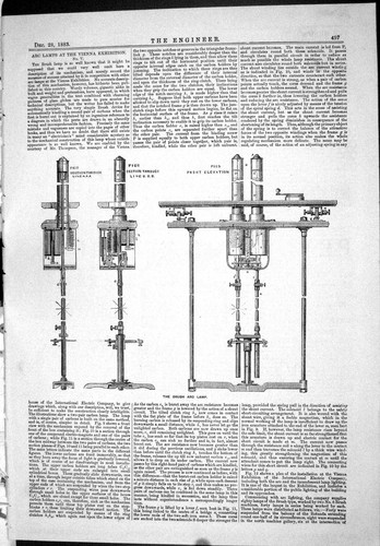 Antique print 1883 - 1883, lamps