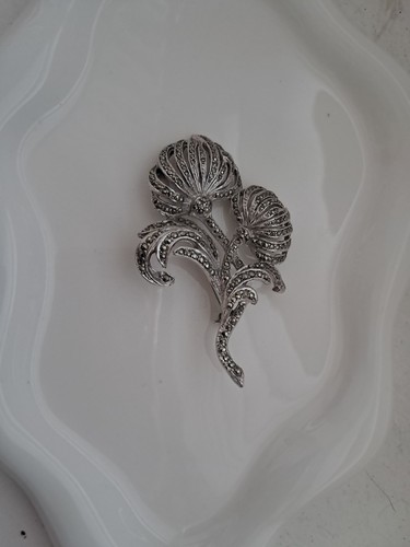 Sterling silver marcasite - silver,