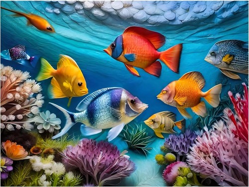 Tile mural underwater - tile, ocean