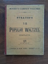 Rare Vintage Sheet Music- Boosey's Cabinet Volumes, Strauss's 18 Popular Waltzes