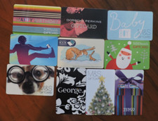 10 ASSORTED UK GIFT CARDS.  COLLECTORS ITEM. NO VALUE. LOT 4