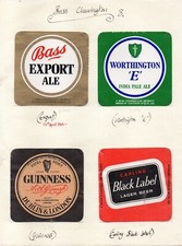 Beer Labels UK -  Bass - Burton & B'ham  - 4 different #209