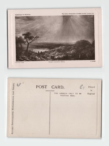 Postcard downward rays - postcard, j