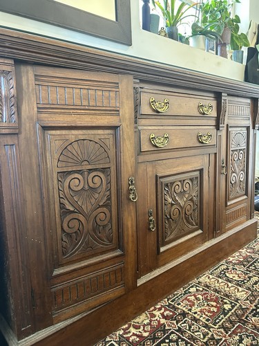 Antique victorian carved oak - victorian,