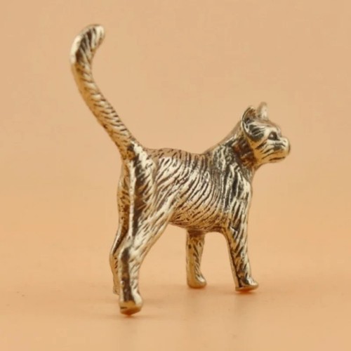 Retro brass cat - brass,