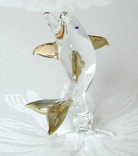 Hand blown glass - hand, dolphin